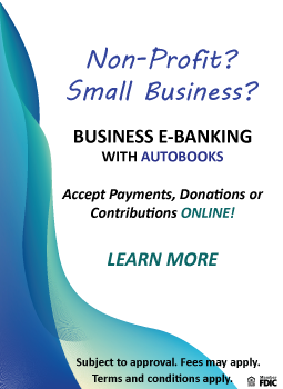 Learn more about Autobooks and business e banking click on graphic