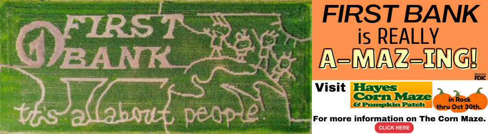 First Bank is really amazing visit Hayes Corn Maze in rock through oct 30 click for more information  picture of a corn maze
