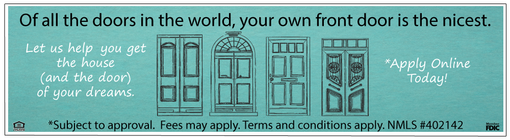 Of all the doors in the world, your own front door is the nicest. Let us help you get the house and the door of your dreams. Apply Online Today. Subject to approval, fees may apply, terms and conditions apply NMLS 402142.  Photo of four pencil drawn fancy home doors with a teal background