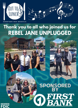 Thank you to all who joined us for Rebel Jane Unplugged sponsored by First Bank.  Photo of First Bank employees.