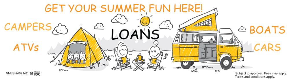 Stick family camping, Get yoru summer fun here! Campers, ATVS, boats and car loans
